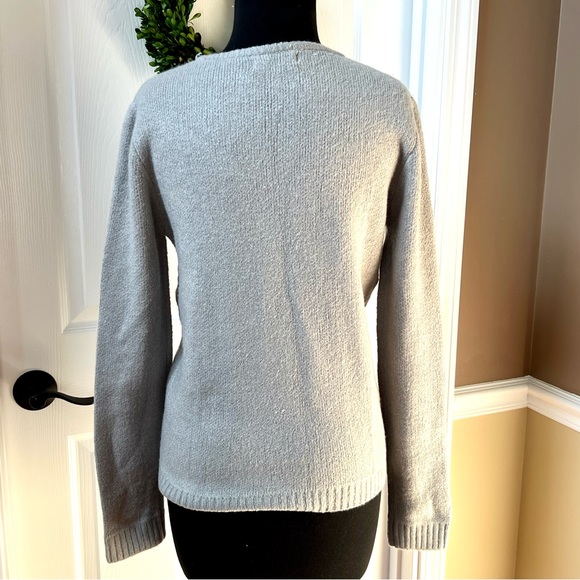 ⭐️ Elan Lace Up Chunky Sweater Heather Gray Crew Neck Size SMALL - Picture 5 of 12